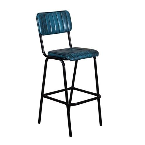 Barhocker im Industriestil Blau