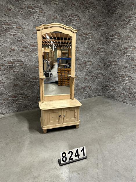 Antique pine make-up table | Base with mirror