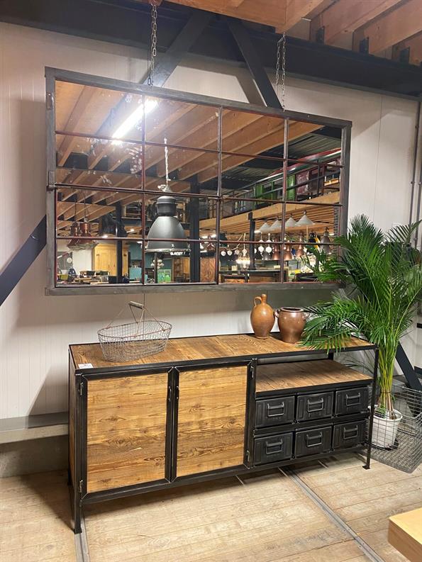 Industrial vintage mirror | Old factory windows mirror original