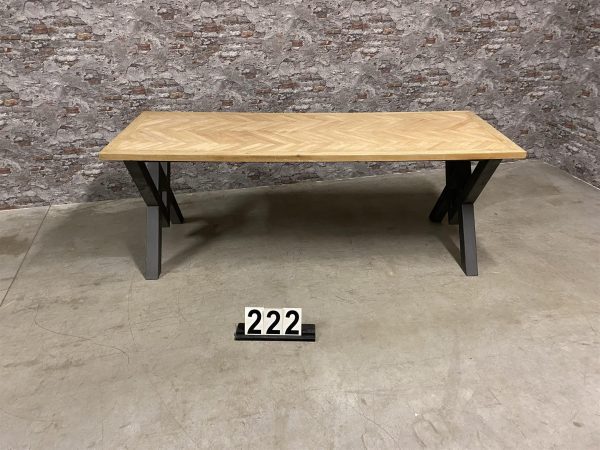 Industrial retro style dining room table herringbone 222