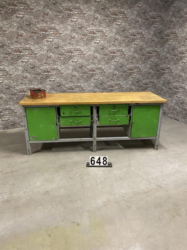 Industrial vintage workbench 648