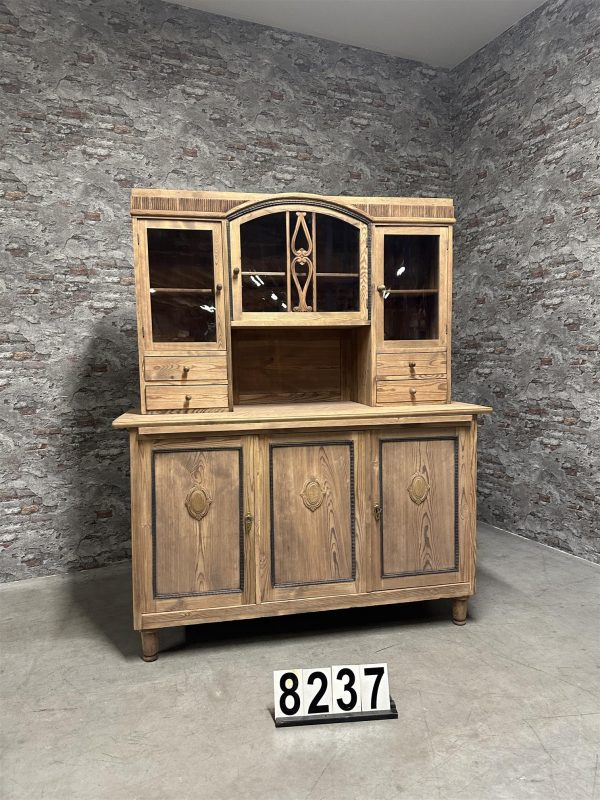 Antique pine glass cabinet | Kitchen cabinet 8237