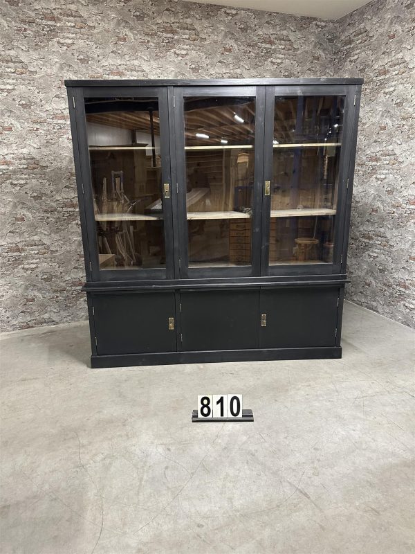 Industrial black glass cabinet | Kitchen cabinet 810