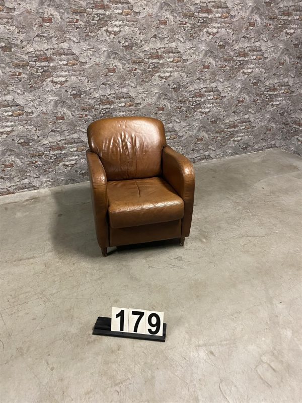 Original retro fauteuil | Leather armchair 179