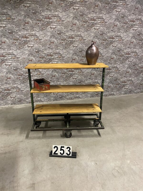 Industrial vintage rack on wheels 253