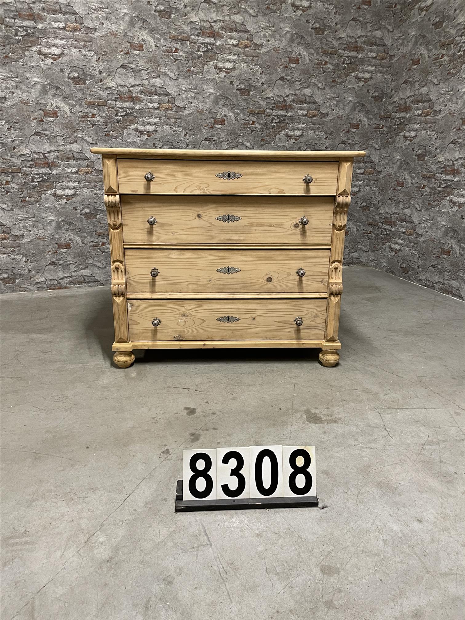 Antique pine chest of drawers 8308