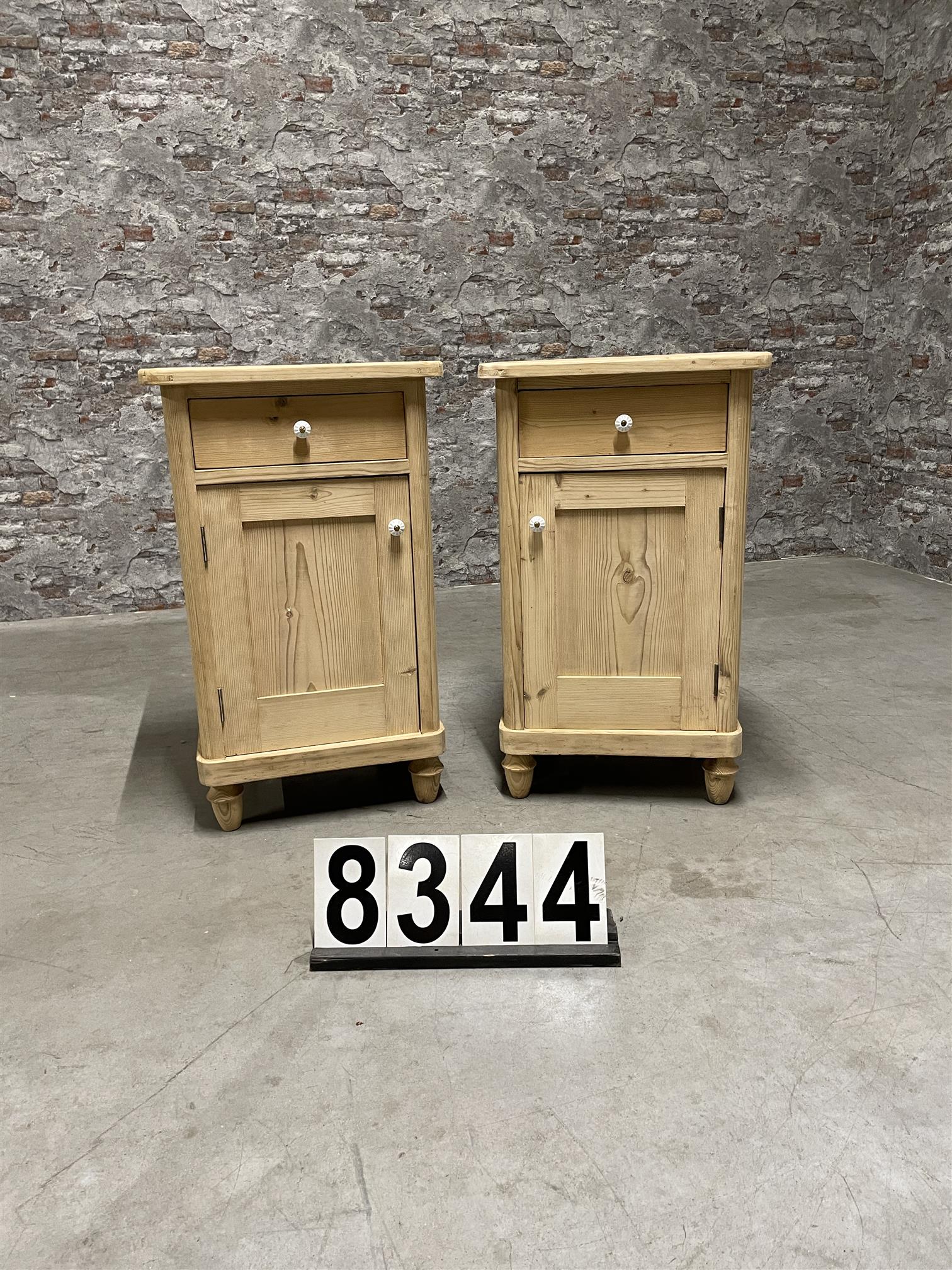 Antique pine bedside cabinets 8344