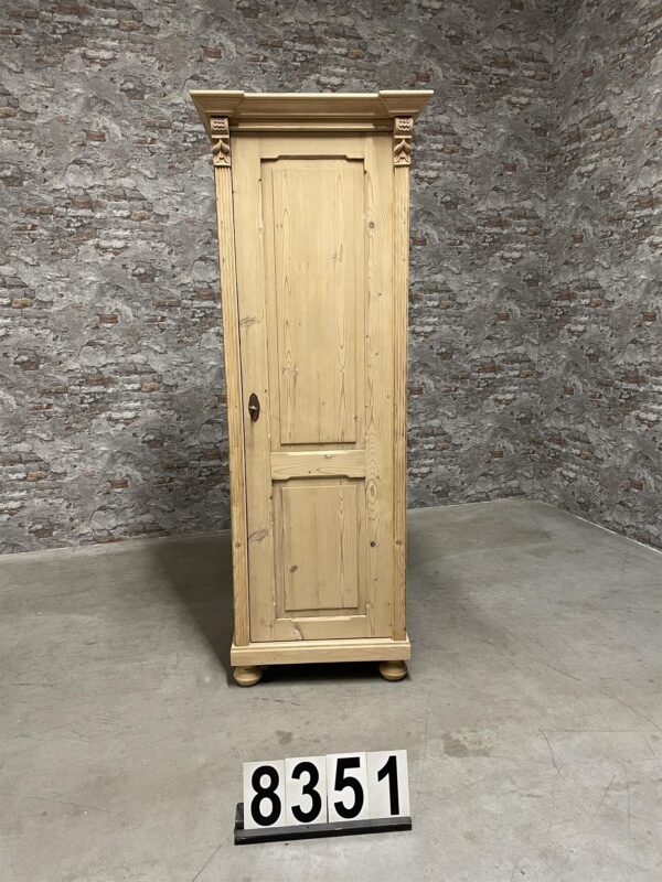 Antique pine 1 door cabinet 8351