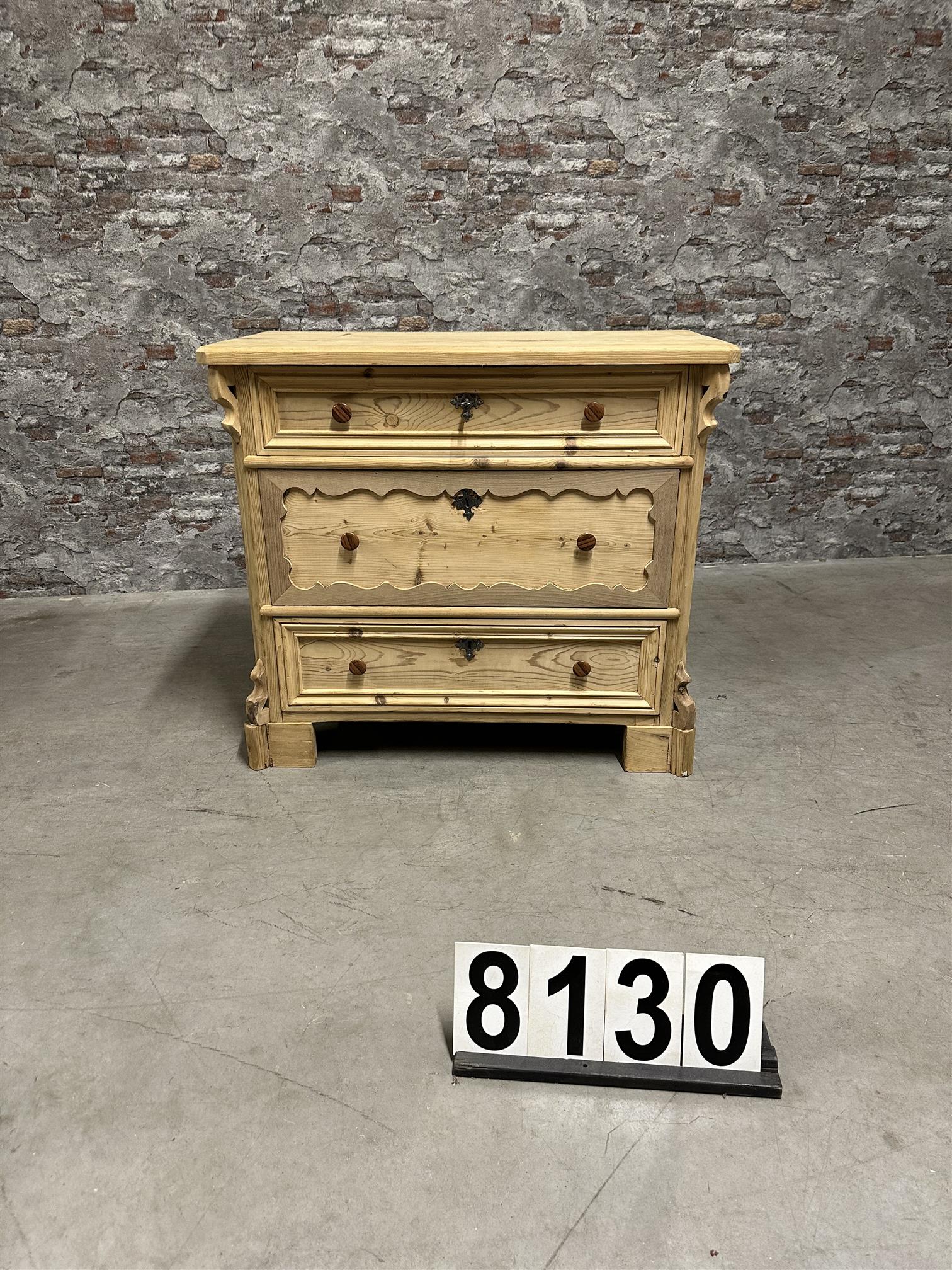 Antique pine chest of drawers 8130