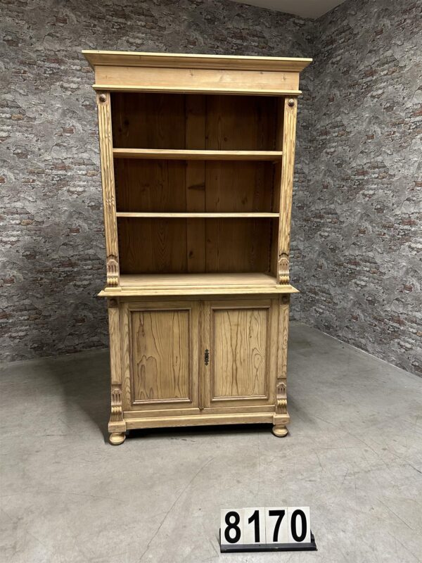 Antique pine bookcase 8170