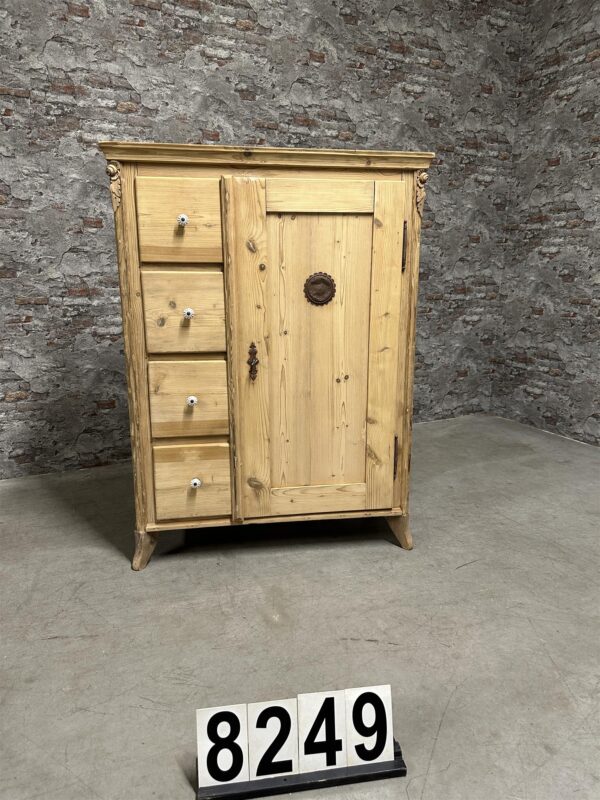 Antique pine bread cabinet 8249