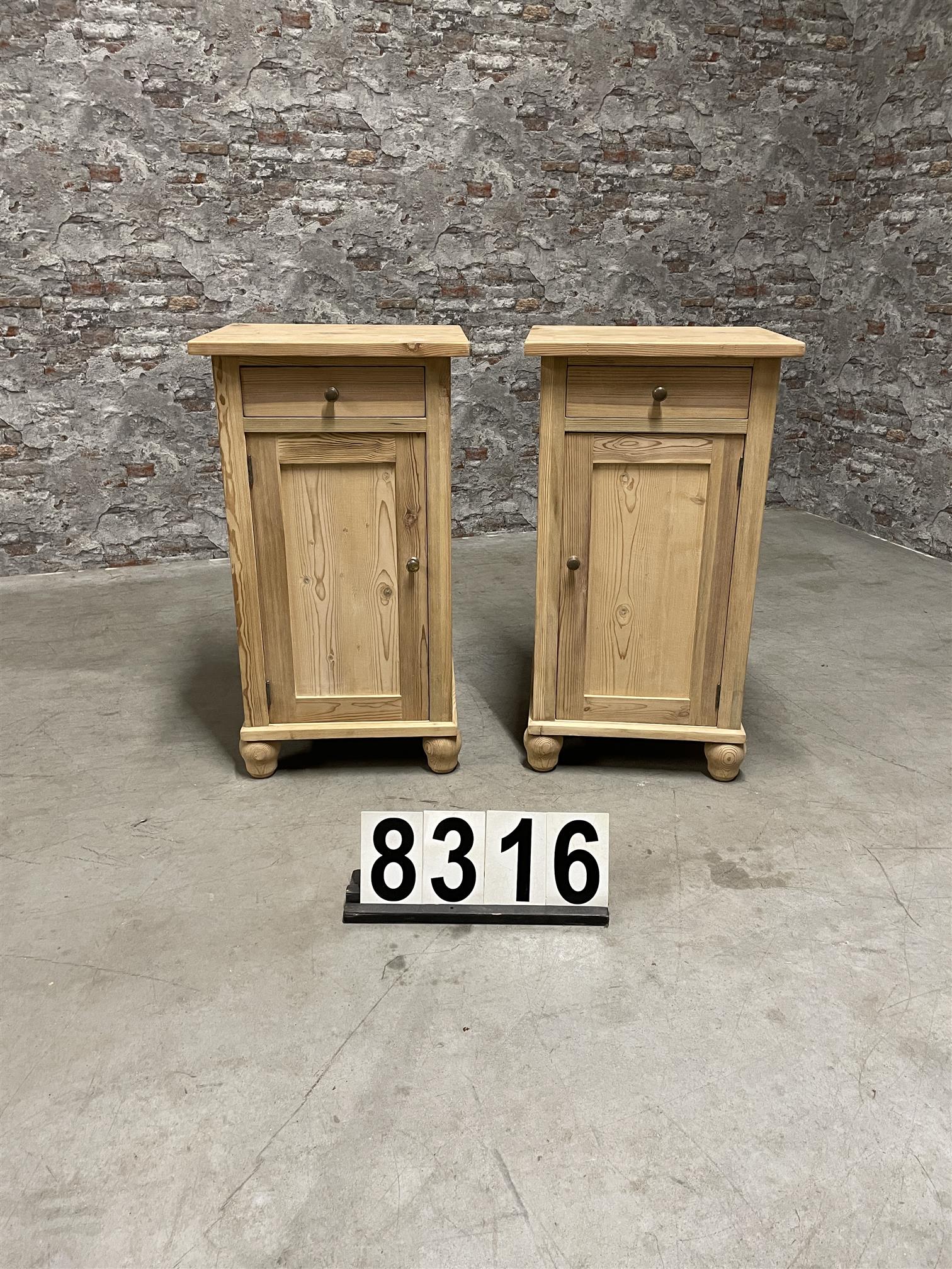 Antique pine bedside cabinets 8316