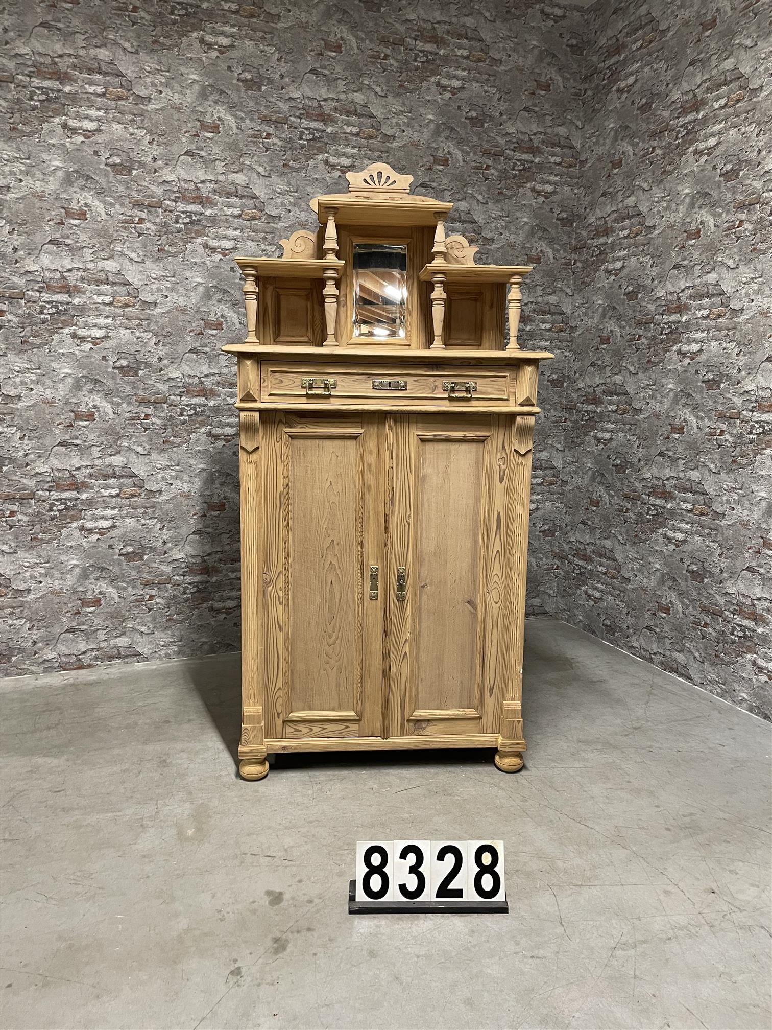 Antique pine vertico cabinet with curb 8328