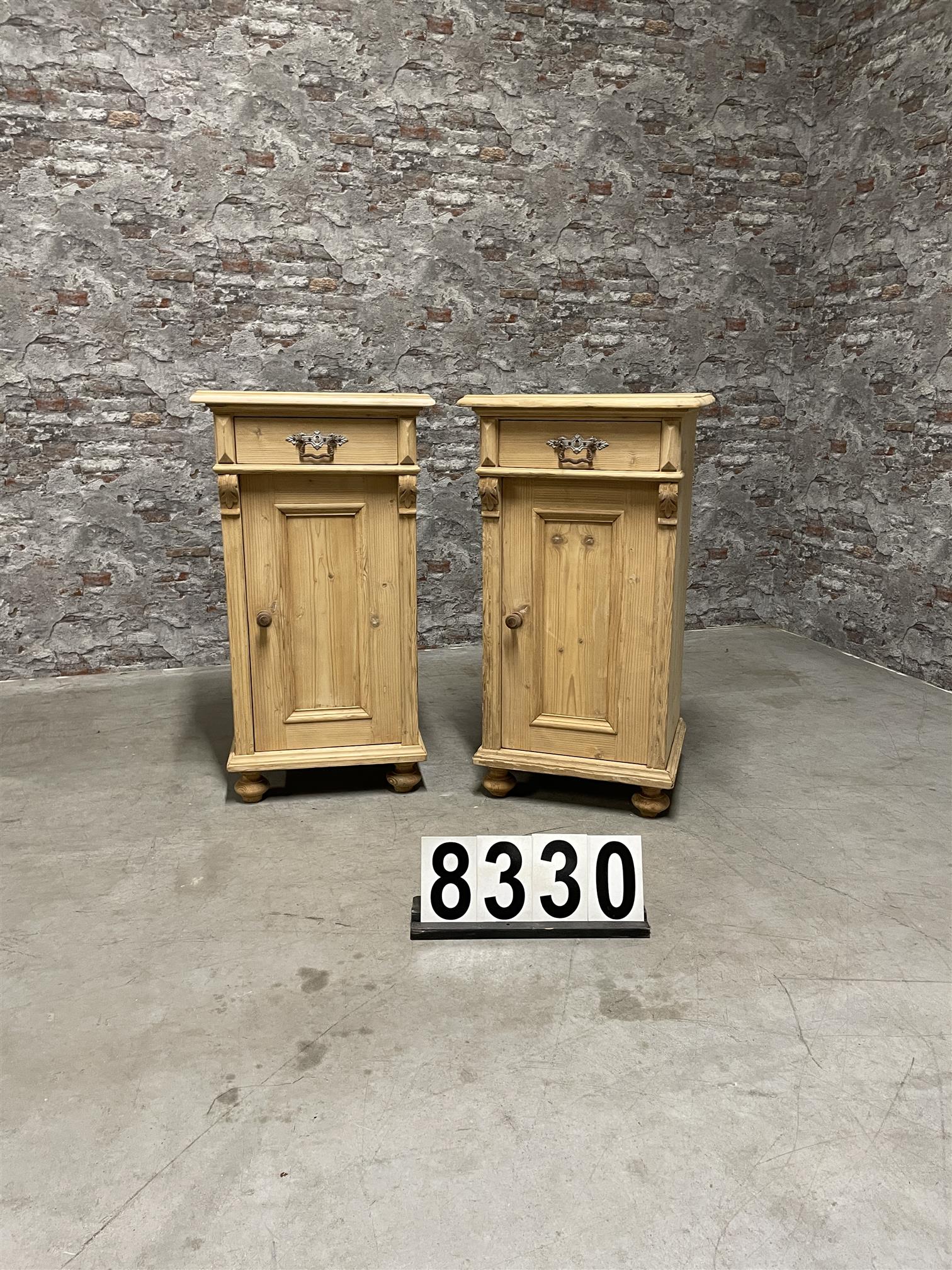 Antique pine bedside cabinets 8330