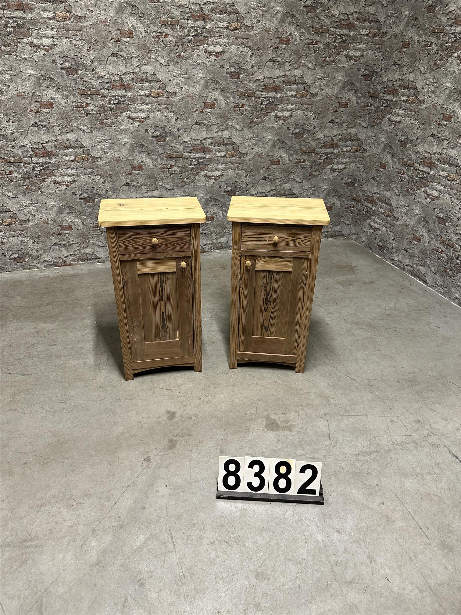 Antique pine bedside cabinets 8382