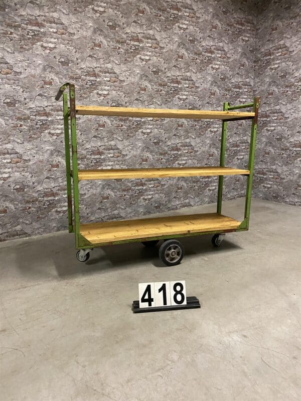 Industrial vintage rack on wheels 150×48 nr.418