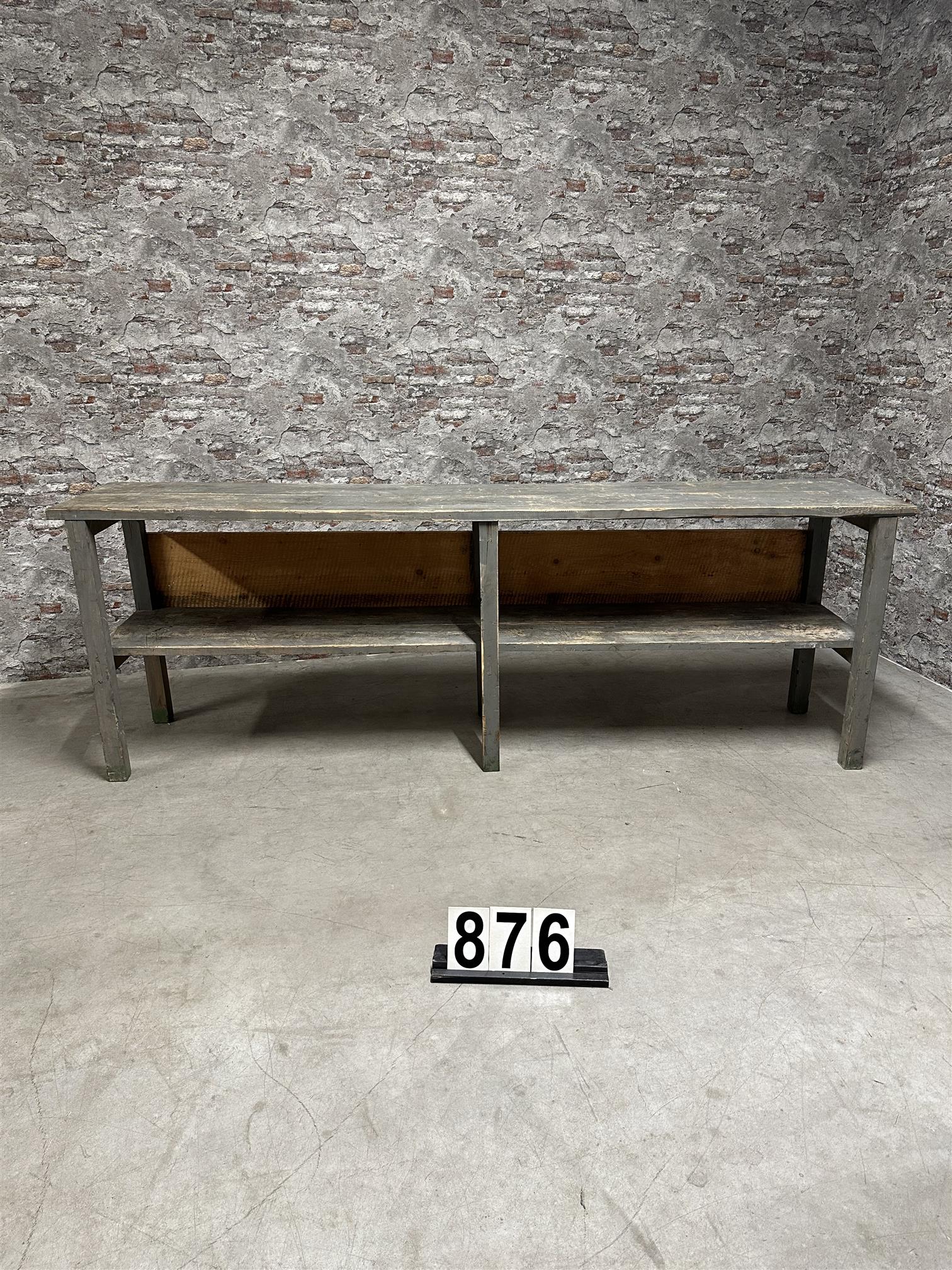 Industrial vintage factory workbench 249×51 nr.876