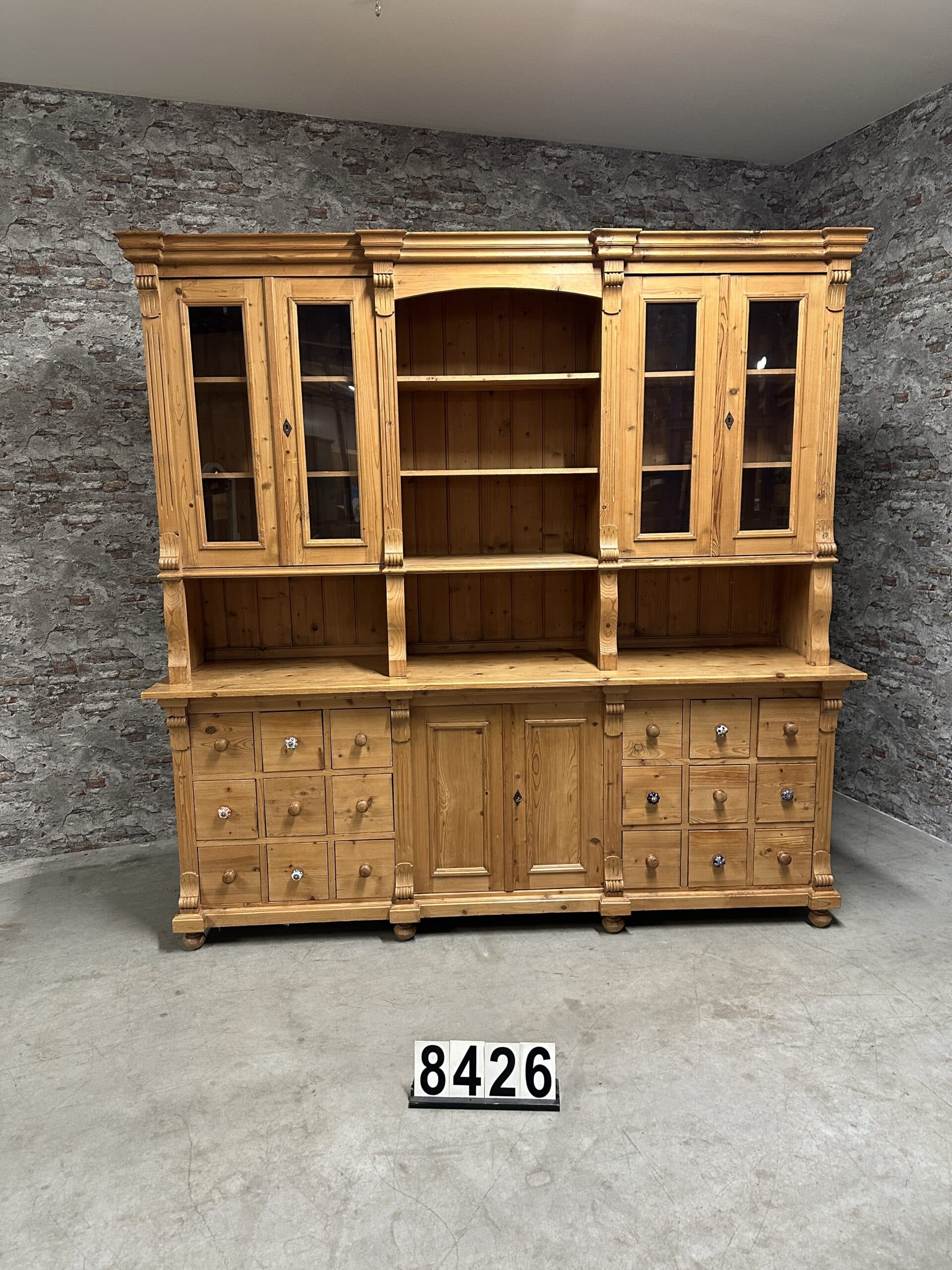 Antique pine buffetcabinet | kitchen cabinet 235×58 nr.8426