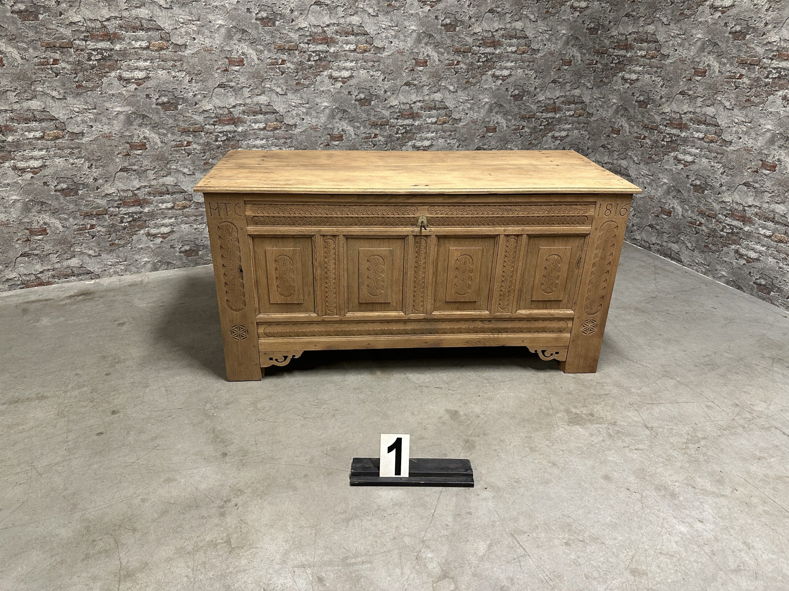 Antique oak storage box 154×65 nr.1