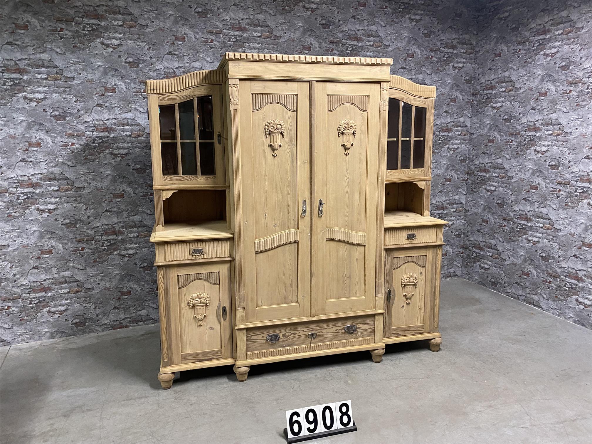 Unique antique pine cabinet 190×62 nr.6908