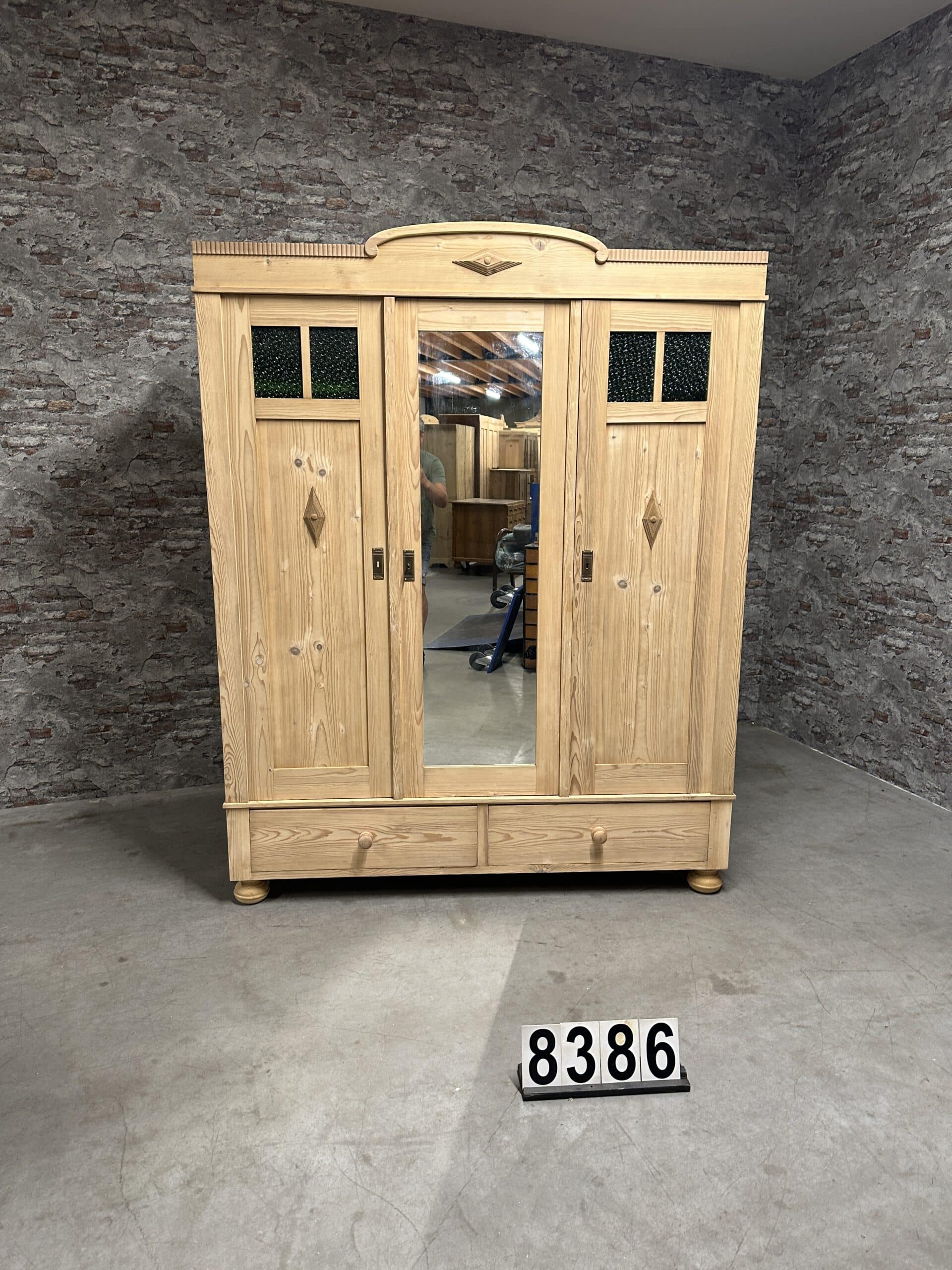 Antique pine wardrobe | cabinet 160×59 nr.8386