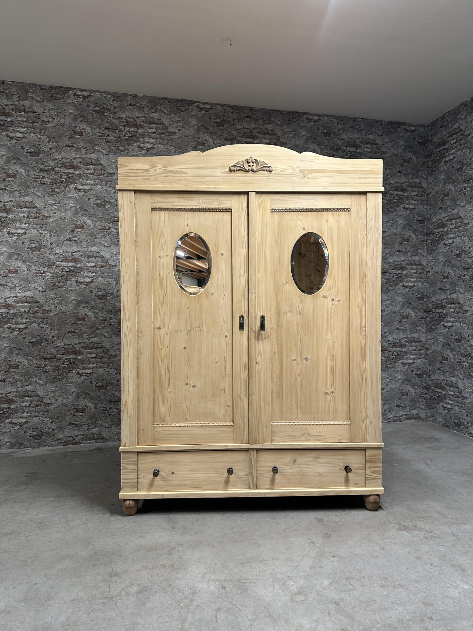 Antique pine wardrobe | cabinet 153×62 nr.8442