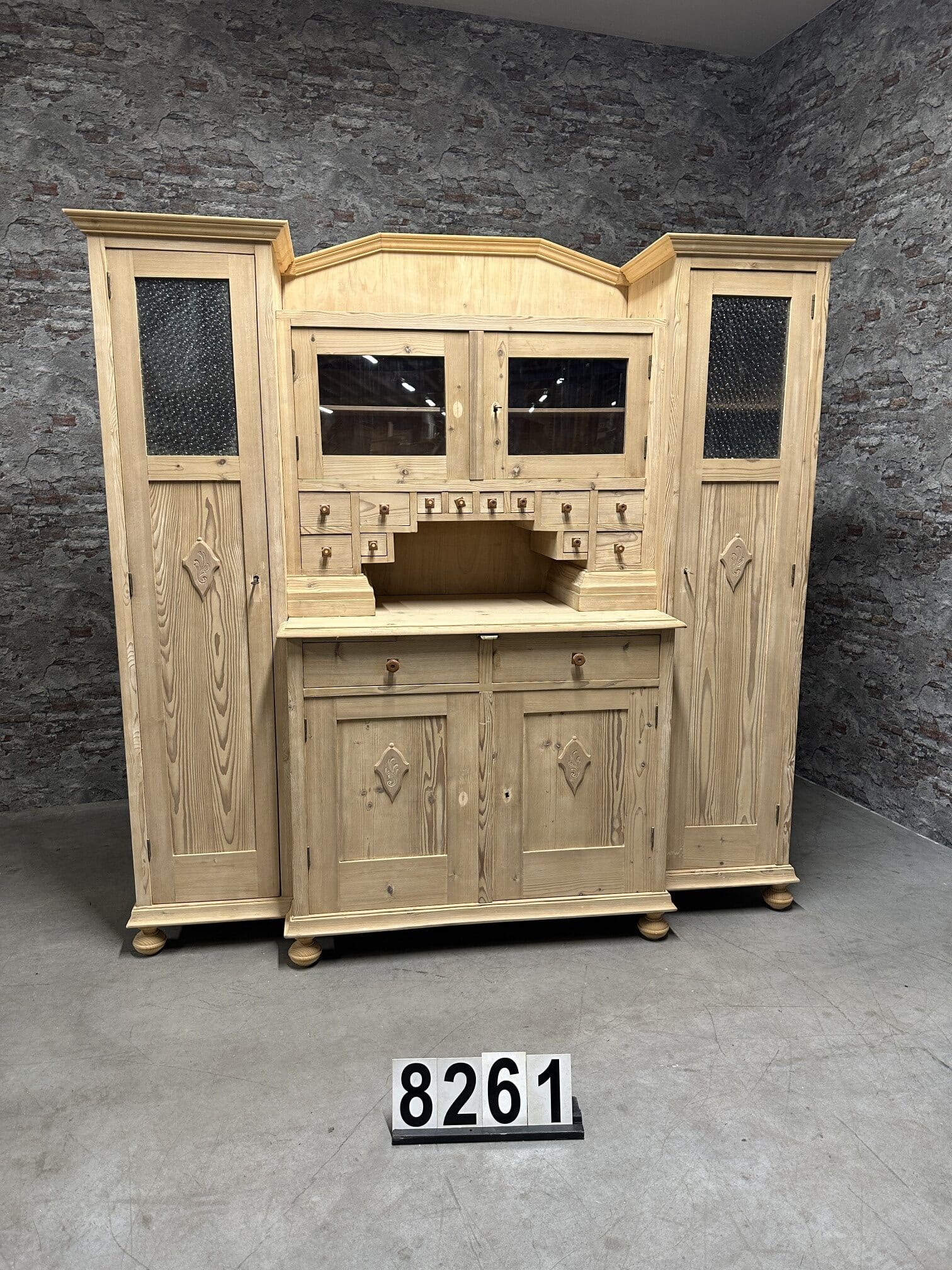 Antique pine buffetcabinet | kitchen cabinet 197×60 nr.8261