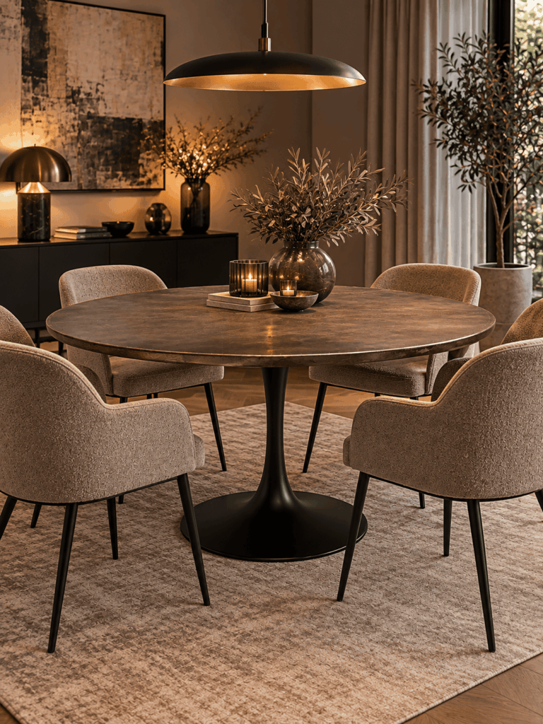 Sfeervolle Moderne Eethoek Met Ronde Tafel (1)